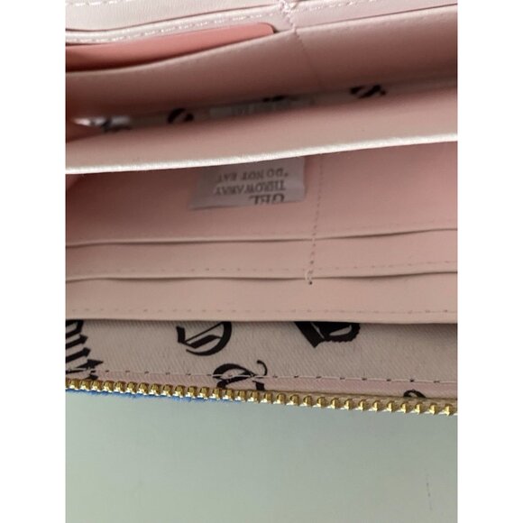 Juicy Couture Key To Juicy Gusset Large Zip Around Wallet Regal Blue Velour NEW - Picture 12 of 15